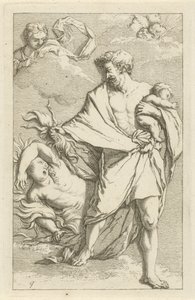 Jupiter ja Semele Syntikohtaus, avoin maalareille, kuvanveistäjille jne. (sarjan nimi) tekijältä Arnold Houbraken