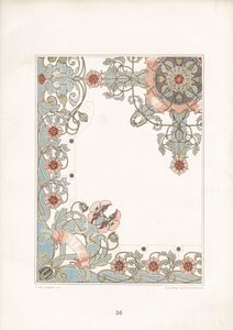 Art Nouveau unikko reunakoriste (litografia) tekijältä Arnold Lyongrün