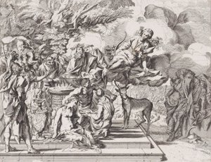 Iphigenian uhri, 1650-1700. tekijältä Arnold van Westerhout.