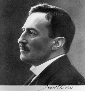 Muotokuva Sven Anders Hedinistä (1865-1952) 1909 (bw kuva)