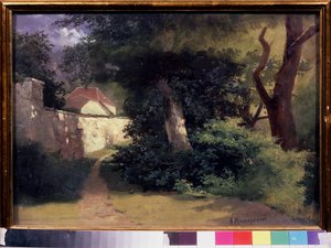 Aurinkoinen päivä (A Sunny Day). Arseni Ivanovich Meshcherskyn (1834-1902) työ, öljy pahville. 1800-luvun venäläinen taide. Valtion Tretjakovin galleria, Moskova
