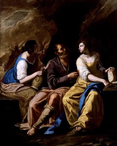 Loot ja hänen tyttärensä, noin 1635-1637. tekijältä Artemisia Gentileschi