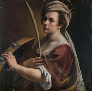 Omakuva Aleksandrian pyhänä Katariina tekijältä Artemisia Gentileschi
