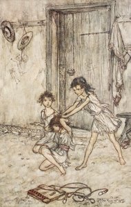 Hän oli viksu, kun hän meni kouluun, kuvitus William Shakespearen "Kesäyön unelmasta"