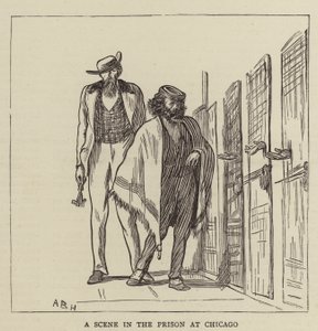 Kohtaus Chicagon vankilassa tekijältä Arthur Boyd Houghton