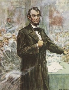 Abraham Lincoln, suuri vapauttaja, kuvitus teoksesta This Country of Ours, The Story of the United States, kirjoittaja H.E. Marshall