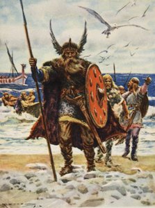 The Landing of the Vikings, kuvitus teoksesta This Country of Ours, The Story of the United States, kirjoittaja H.E. Marshall