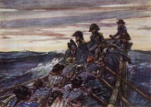 Nelson avoimessa veneessä Itämerellä liittymässä laivastoon tekijältä Arthur David McCormick