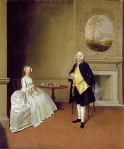Herra ja rouva Hill, n. 1750-51 (öljy kankaalle) tekijältä Arthur Devis