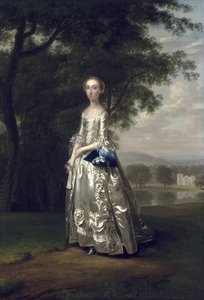Naisen muotokuva maisemassa, 1750