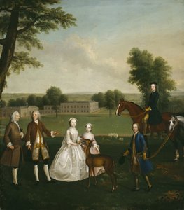 Thomas Lister ja perhe Gisburne Parkissa, 1740-41 tekijältä Arthur Devis