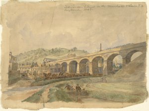 Todmordenin maasilta Manchesterin ja Leedsin rautateillä, Englannissa 1843 tekijältä Arthur Fitzwilliam Tait