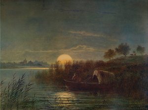 Moonlightin River Scene, veneellä, 1879, 1935