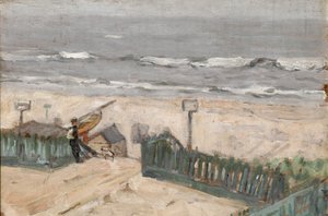 Uimamajat kalastajan ja koiran kanssa, n.1900