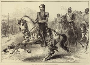 Turkin sulttaani Abdul Hamid II tarkastelee joukkojaan.