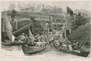 Matkalla Henleyyn - kohtaus Cookham Lockissa tekijältä Arthur Hopkins