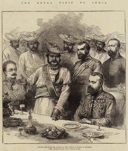 Kuninkaallinen vierailu Intiaan, Scindia ehdottaa Walesin prinssin terveyttä Gwaliorissa tekijältä Arthur Hopkins
