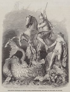Eteläinen suihkulähde Witley Courtissa, Worcestershiressä, Dudleyn jaarlin kotipaikka tekijältä Arthur Hopkins
