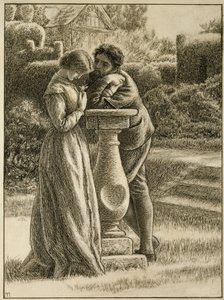 Kellotaulu, 1800-luku (kynä ja muste paperille) tekijältä Arthur Hughes