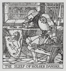 Hans Christian Andersen: Holger Danske (litho) tekijältä Arthur Joseph Gaskin