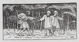 Hans Christian Andersen: Haltioiden kukkula (litho) tekijältä Arthur Joseph Gaskin