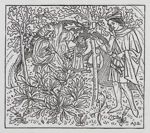Hans Christian Andersen: Paratiisin puutarha (litho) tekijältä Arthur Joseph Gaskin