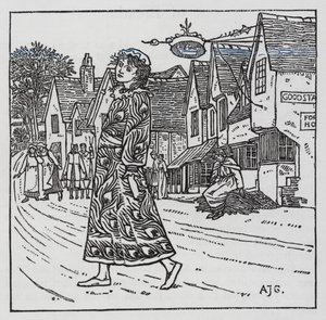 Hans Christian Andersen: Tyttö, joka tallasi leipää (litho)