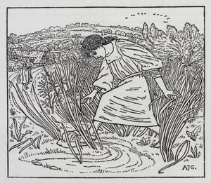 Hans Christian Andersen: Tyttö, joka tallasi leipää (litho) tekijältä Arthur Joseph Gaskin
