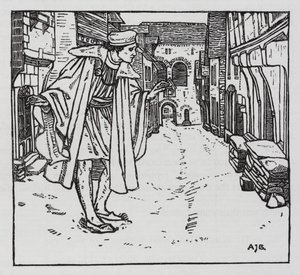 Hans Christian Andersen: Onnen goloshes (litho) tekijältä Arthur Joseph Gaskin