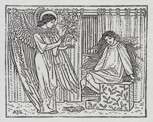 Hans Christian Andersen: Punaiset kengät (litho) tekijältä Arthur Joseph Gaskin