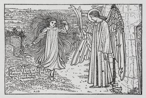 Hans Christian Andersen: Punaiset kengät (litho) tekijältä Arthur Joseph Gaskin