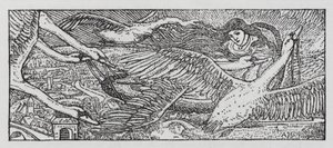 Hans Christian Andersen: Villit joutsenet (litho) tekijältä Arthur Joseph Gaskin