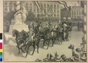 Keisari Vilhelm II:n ja keisari Franz Joseph I:n siirtyminen Budapestissä 1897