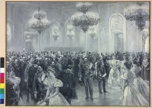 Vastaanotto hovissa keisari Vilhelm II:n vierailun yhteydessä Budapestissä 1897.