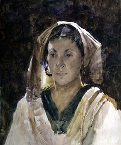 Aragonian nainen (akvarelli)