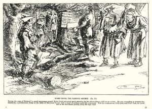 Robin Hood, kuuluisa jousimies (litografia)