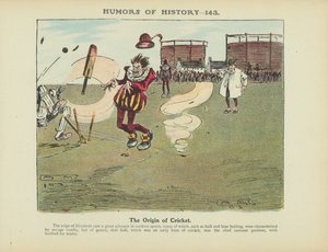 The Origin of Cricket (värilitografia) tekijältä Arthur Moreland