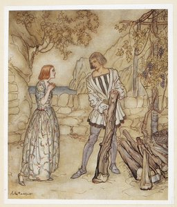 ACT III: Kohtaus I, rivi 15 Voi, rukoilkaa nyt, älä työskentele niin kovasti. tekijältä Arthur Rackham