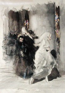 Häissä (akvarelli paperille) tekijältä Arthur Rackham