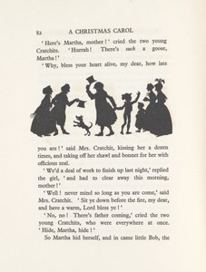 "Bob Cratchit ja Tiny Tim", 1915 (litho) tekijältä Arthur Rackham