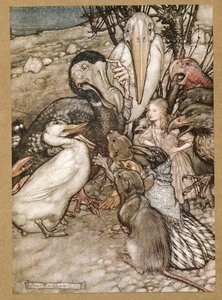 Mutta kuka on voittanut? Lewis Carrollin teoksesta Alicen seikkailut ihmemaassa, julkaistu 1907. tekijältä Arthur Rackham