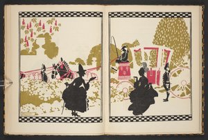 Cinderella menossa palloon, kuva Cinderellasta, uudelleen kertonut C.S. Evans ja kuvittanut Arthur Rackham tekijältä Arthur Rackham