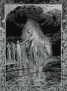 Joen ylittäminen tekijältä Arthur Rackham