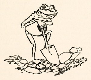 Sammakko ja lapio Jonathan Swiftin Gulliversin matkoista. tekijältä Arthur Rackham