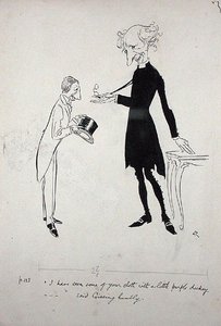 Olen nähnyt joitakin kankaitasi, joissa on pieni violetti dickey... sanoi Gissing nöyrästi, kuvitus Christopher Morleyn kirjasta 