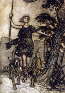 Arthur RACKHAMin (1867-1939) kuvitus William SHAKESPEAREN kesäyön unelmaan tekijältä Arthur Rackham