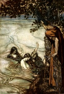 "Kuva Siegfriedistä ja jumalien hämärästä, 1924. tekijältä Arthur Rackham