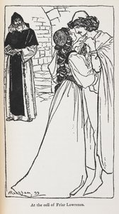 Kuva Romeon ja Julian tähtien ylittäneistä rakastajista. tekijältä Arthur Rackham