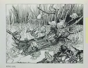 King Log, kuvitus teoksesta "Aesop