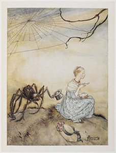Pikku neiti Muffet tekijältä Arthur Rackham